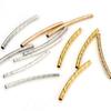 100pcs Stripe Copper Curved Tube Spacer Beads Connector for Bracelet DIY Jewelry Making Components Necklace Accessories 25-30mm
