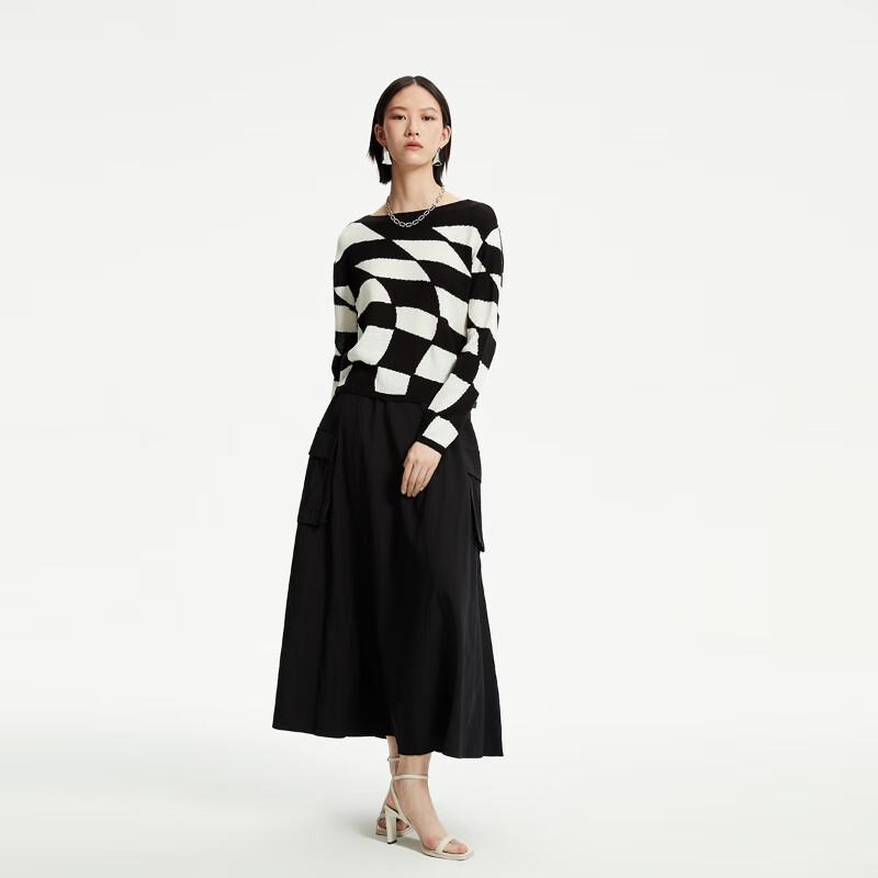 VEROMODA 2025 Spring Artistic Plaid Knit Sweater