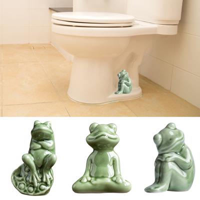 Keramik Frosch Figur Toilette Boden Bolzen Abdeckung Schraube dekorative Abdeckung Tee Haustier Figur Indoor Outdoor Garten Landschaft Fisch Tank Dekoration