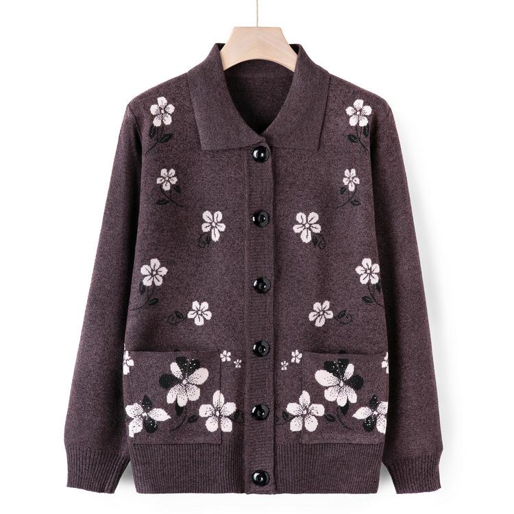 

Middle-aged and Elderly Sweaters for Women Thin Autumn Jackets for Mothers Autumn Casual Knitted Sweaters for Old Ladies and Grandma Clothes 4XL