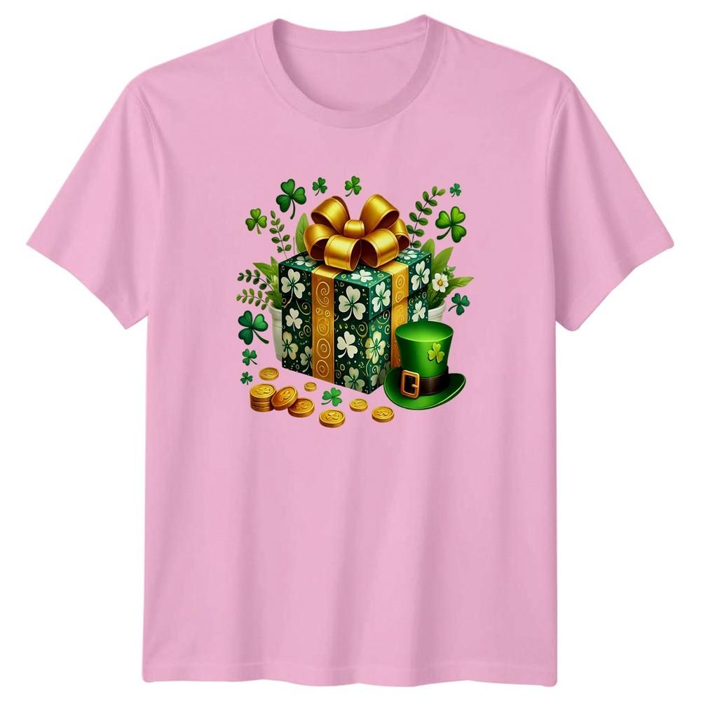 St Patricks Day Lucky Gift Box TShirt Irish Shamrock Holiday