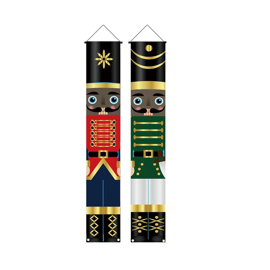 Nutcracker King Series New Christmas Couplets New Year's Party Soldiers Porch Atmosphere Decoration Door Curtains Flag Hangers