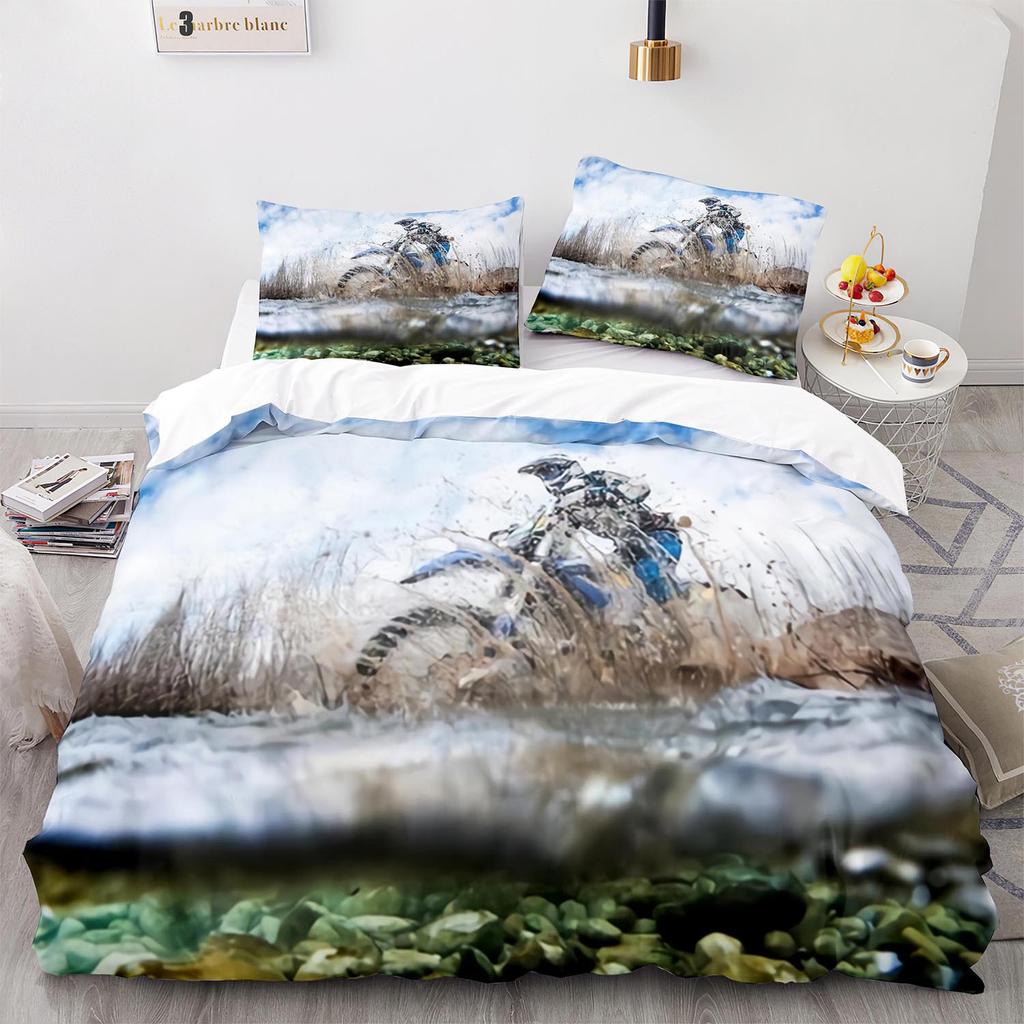 Digital Printing Three-Piece Off-Road Motorcycle Quilt Cover Size Quilt Cover 3D