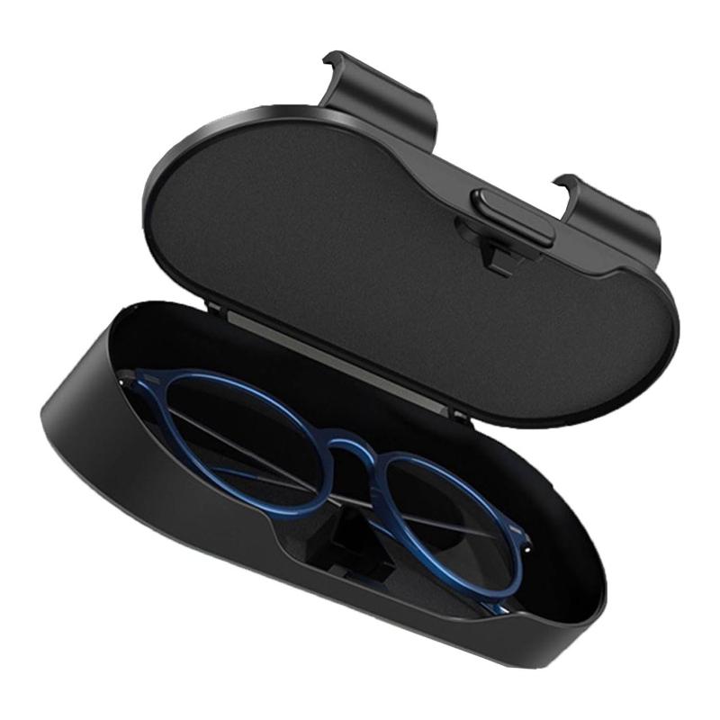 Mirror Glossy Multifunctional Glasses Case, Car Sunshade, Glasses Clip Card, 2-In-1 Storage Box, High-End Sunglasses Holder