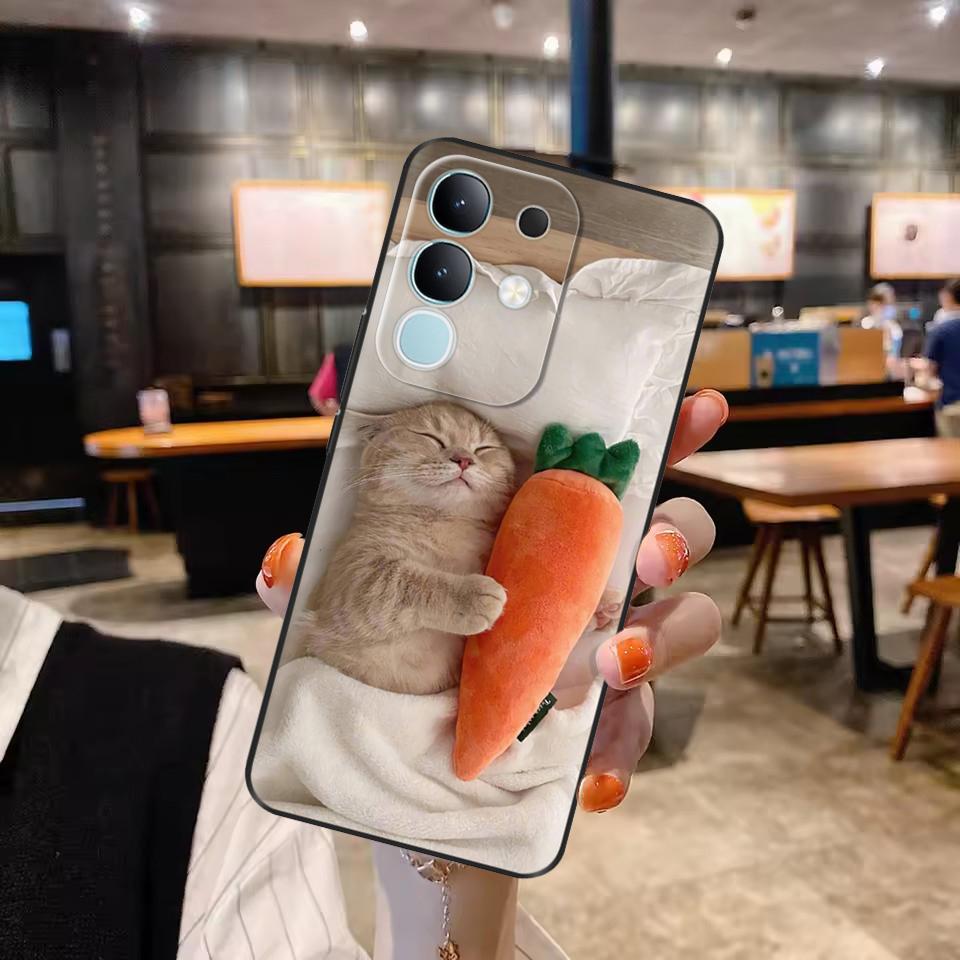Pour Vivo Y29 4G Coque Mignon Panda Silicone Liquide Doux Étuis de Téléphone Pour Vivo Y29 4G Coques Y 29 Fundas Protection Dessin Animé Couverture Arrière