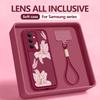Handgelenk-Lanyard-Hülle für Samsung Galaxy S26 S24 S25 Ultra S23 S25 FE A57 A17 A37 A56 A16 A55 A54 A15 A25 A54 Lotus-Druck TPU-Hülle