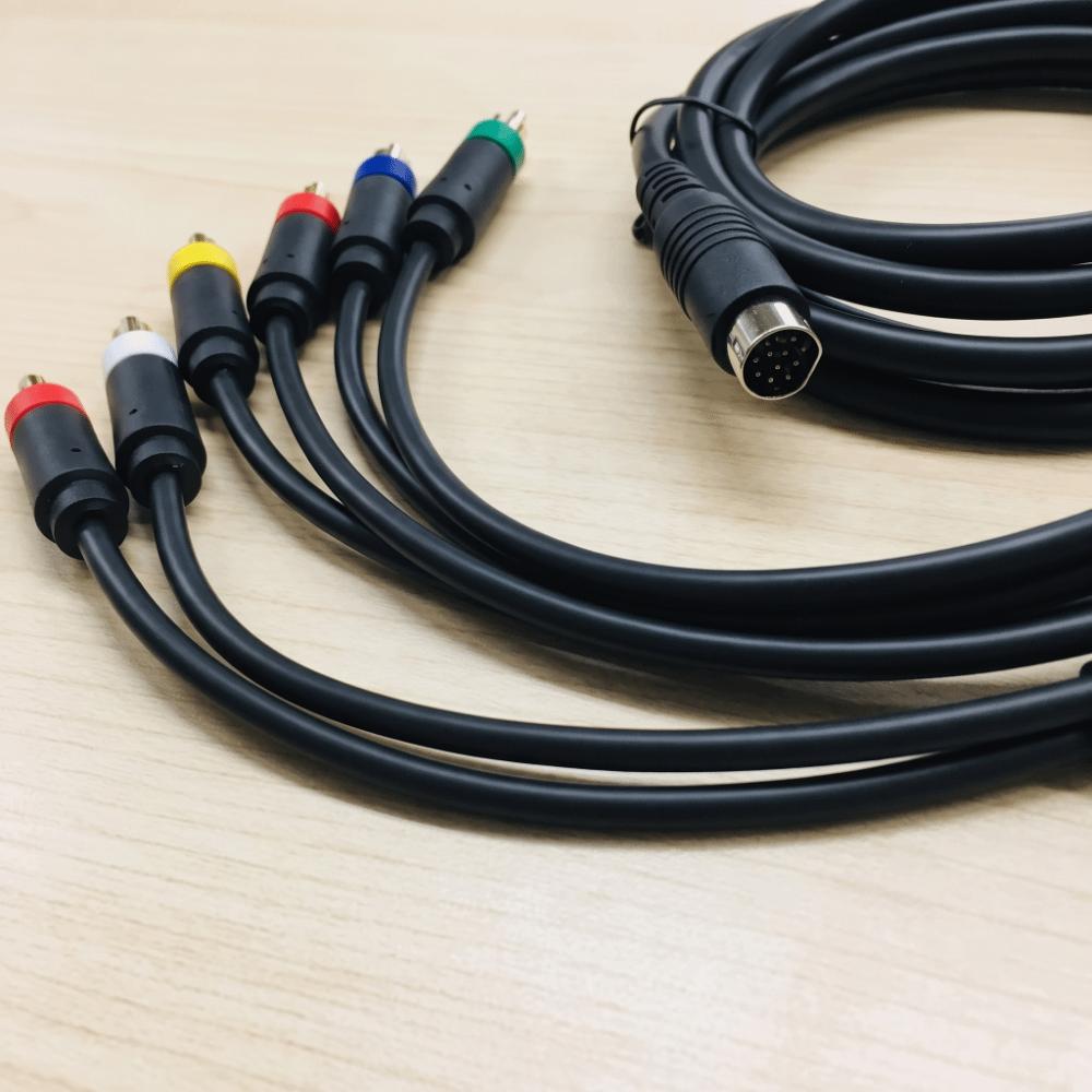 Black RGB Cable GB+Sync RCA Composite Cable Component Cable RGBS Cable for NEC XM