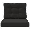 Outdoor Sofa Cushion 2 Pcs Black Polyester