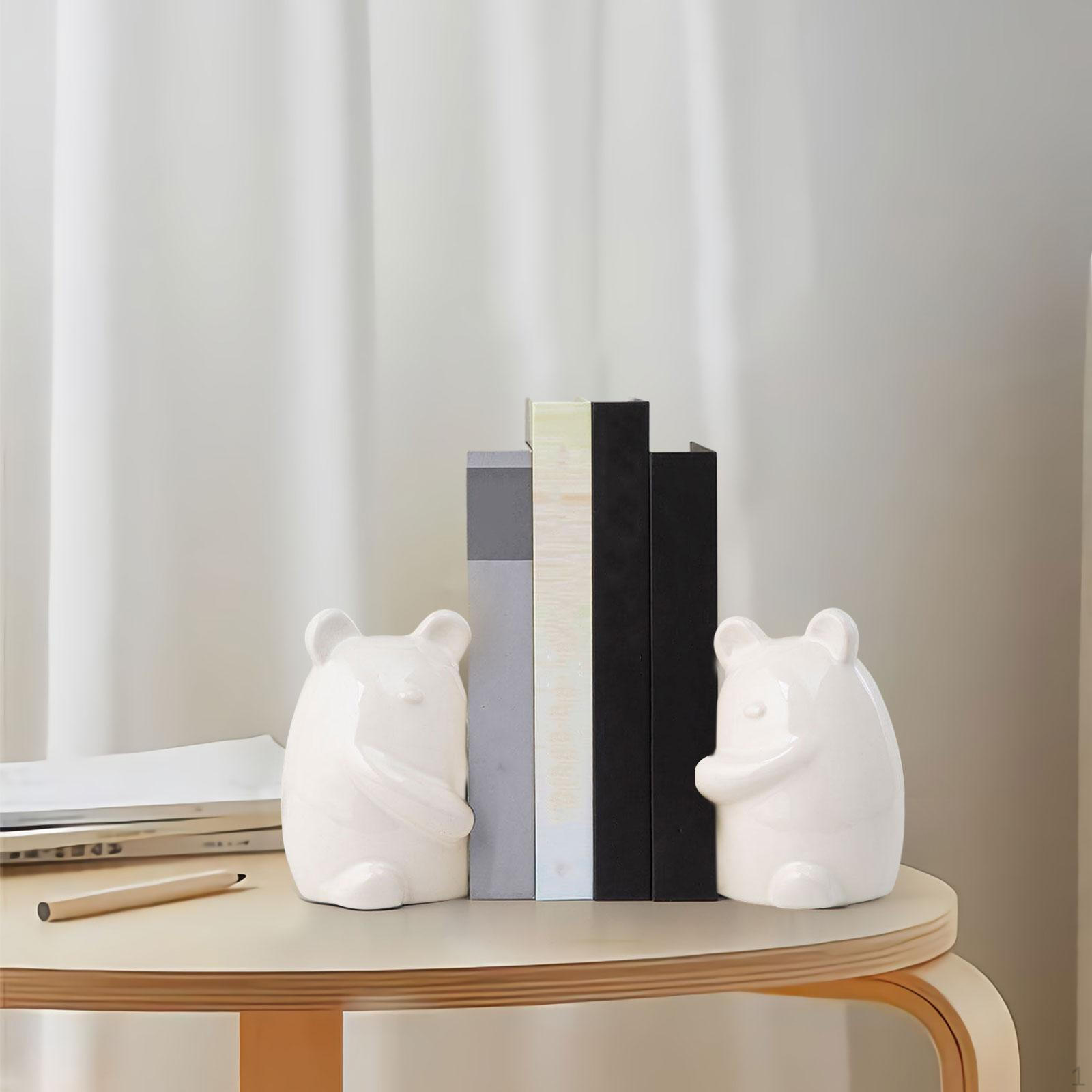 

Керамічна фігурка тварини, що обіймається, 2 шт., 4x3x5,5 дюйма, книжкові стоппери для