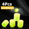 4pcs Luminous Valve Caps, Glow in the Dark Fluorescent Car Motorcycle Bicycle Wheel Shape Tire Hub Decorative Covers,Bike Wheel Decoration