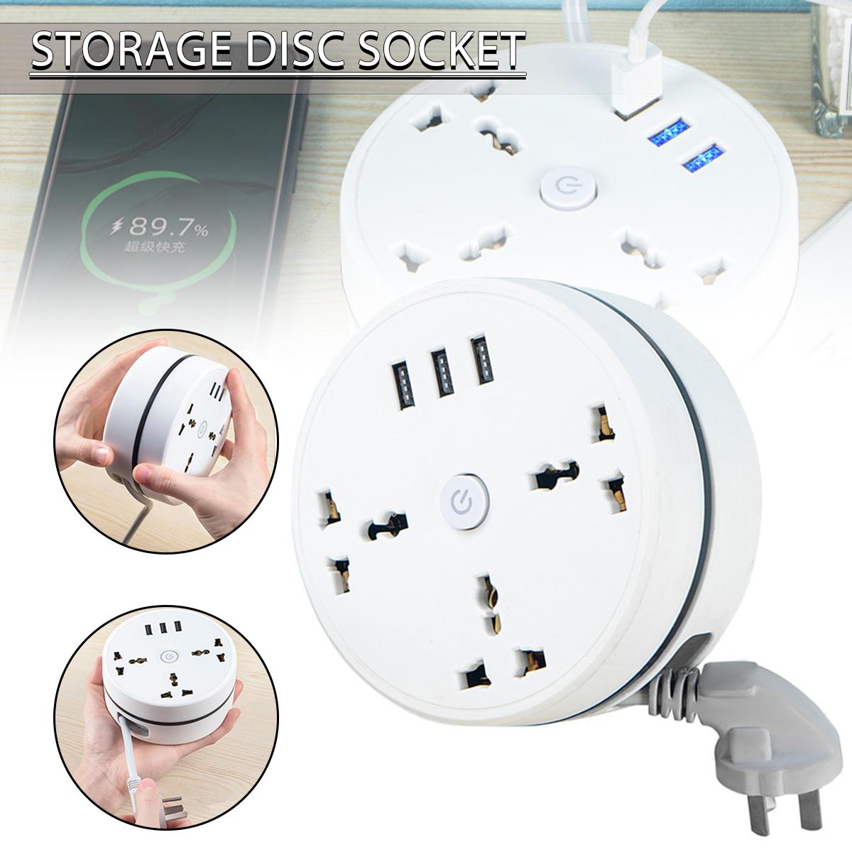 

Новий універсальний подовжувач подовжувача живлення 3 Socket 3 USB Multi Strip Plug