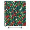 GAETU Festive Christmas Poinsettia Shower Curtain Waterproof Holiday Floral Bathroom Decor Set Red Green Xmas Holiday Home Tex