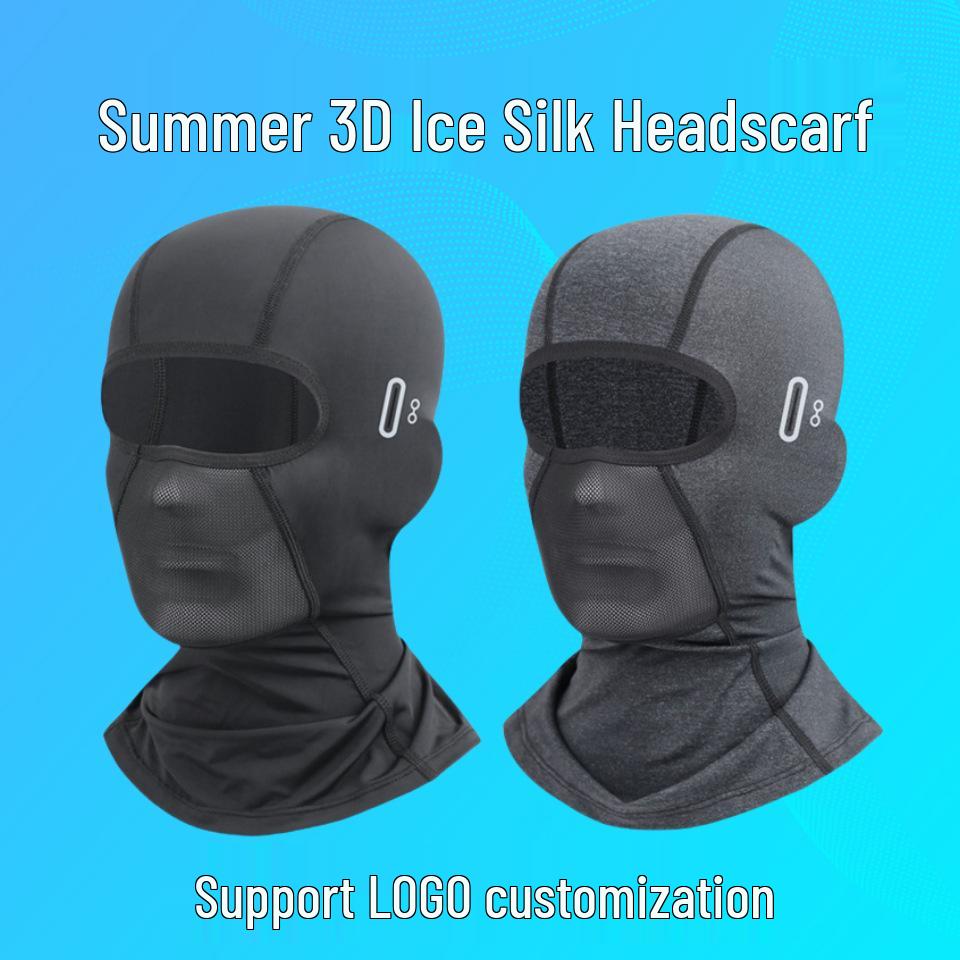 Ice Silk 3D Sun Protection Cycling Mask: Windproof, Sweat-Proof, Unisex Helmet Liner for Spring/Summer