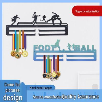 Marathon Medal Display Rack - Children's Sports Badge Hanger with Metal Hooks for Wall Decoration