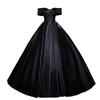 Black One-word Shoulder Evening Dress Banquet Celebrity Princess Tutu Skirt Art Test Light Luxury Niche Vocal Art Test Evening Dress