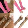 Womens Vintage Sleeve Winter Wrist Gloves Wrist Warmer Gloves Y2K Glove Fingerless Gloves for Halloween Party