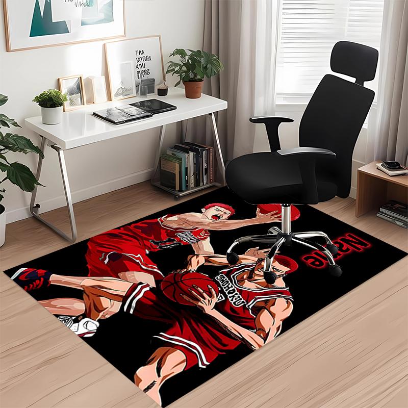 Custom Name Slam Dunk Printed Carpet, for Office Chair Living Room Bedroom Kitchen Room Decor Gifts.