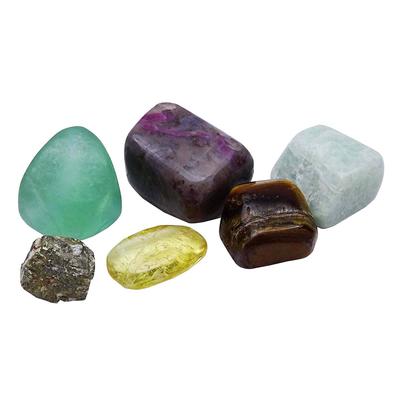 Sada 6 ks Multi-Stone Health Prosperita Reiki Healing Stones Vastu Feng