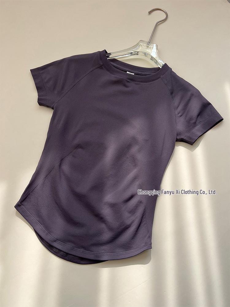 DFYNE Damen nahtloses hoch elastisches feuchtigkeitsableitendes kurzärmeliges Sport-T-Shirt