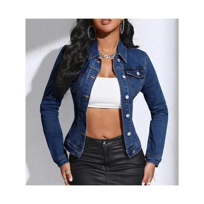 Lapel Pocket Denim Jacket - New Style