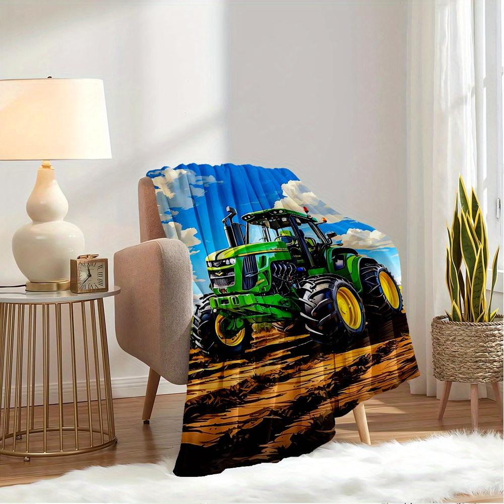 Per Trattore, Agricoltura, Tema Agricolo Coperta di Flanella, Stile Glamour, Stampa Digitale, Comfort per Tutte le Stagioni, ,per Accogliente Coperta Morbida di Flanella115