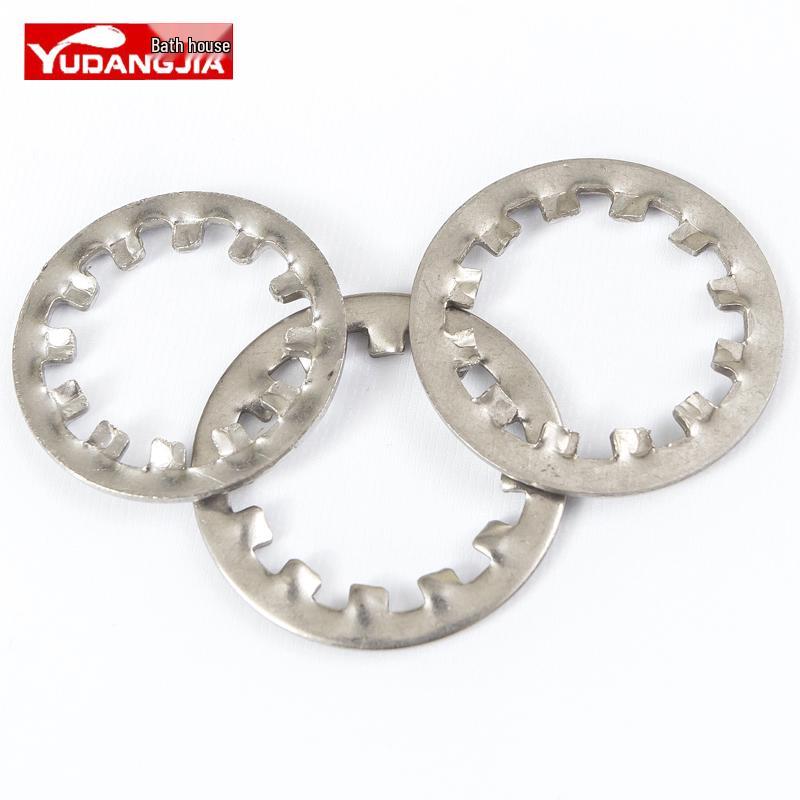 304 Stainless Steel External & Internal Tooth Lock Washer, Anti-Slip, Anti-Loosening, Size M6-M30
