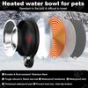 Heated Water Bowl for Outdoor Dogs Cats, 100W Heated Dog Bowls, Adjustable Temperature Heated Pets Water Dish with Removable Stainless Steel Bow for