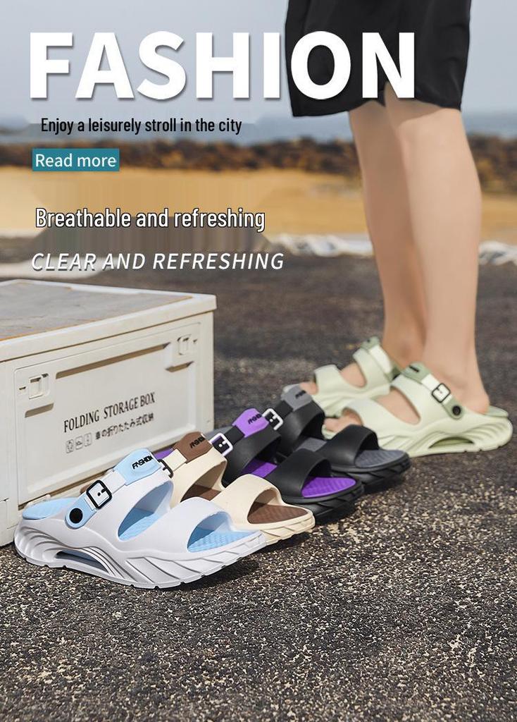 Men's Trendy EVA Cross-Strap Sandals – Thick Sole for Outdoor Sports & Beach