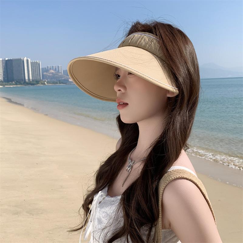 Hut Damenmode Plissee Koreanische Version Sonnenschutz Leere Zylinder Stirnband UV-Sonnenschutzhut Damen Sonnenschutzhut Sommer neuer Stil