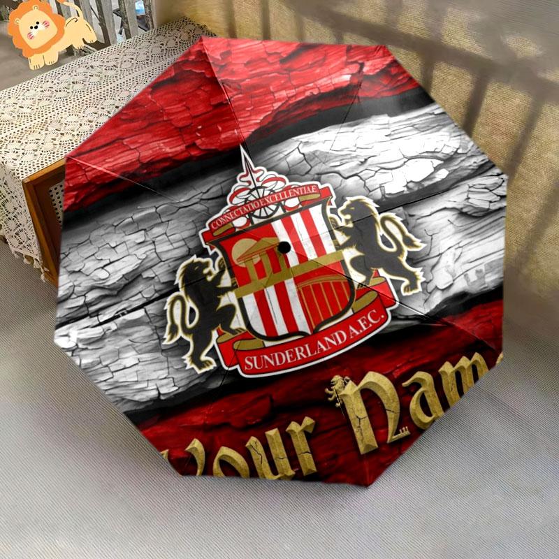 1 PC Automatic Folding Umbrella - Sunderland A.F Custom Name Pattern, Portable & Foldable Design with 8 Ribs, Christmas Birthday Gifts