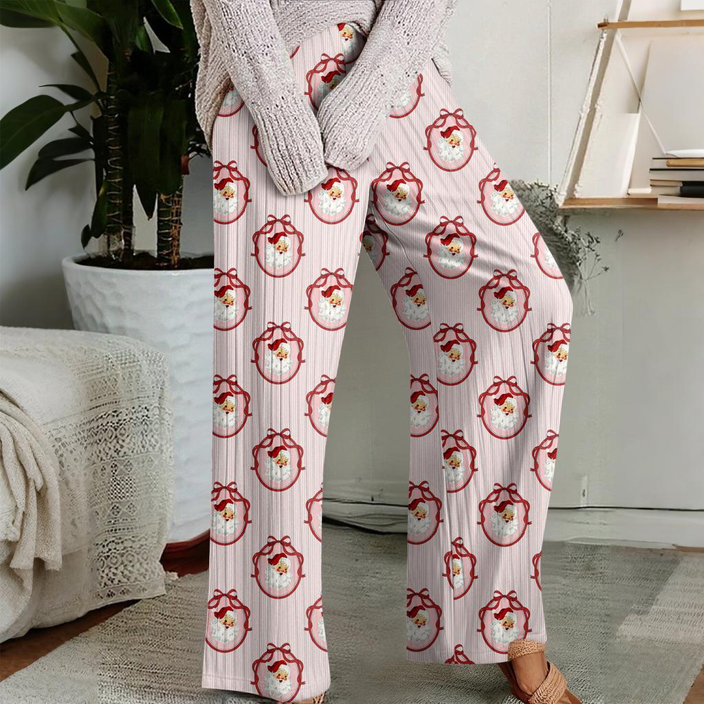 Pajama Pants, Sleepwear, Casual Drawstring Elastic Waist Pants, Comfortable Straight-leg Loose Pants
