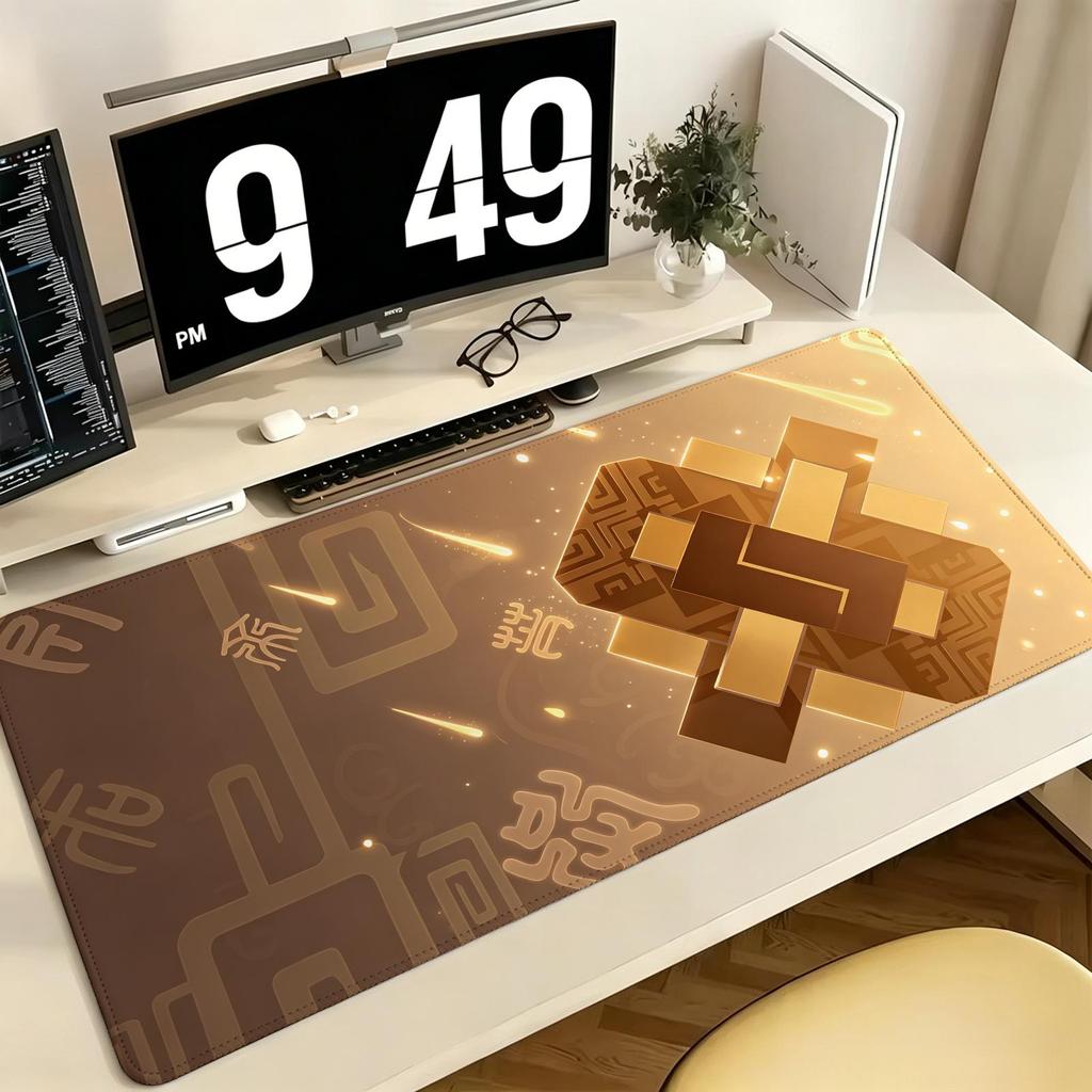 Genshin Impact Zhongli Pro ESports Xxl Gaming Mousepad Extra Large NonSlip Stitched Edge Keyboard Laptop Desk Mat For Pc Gamer