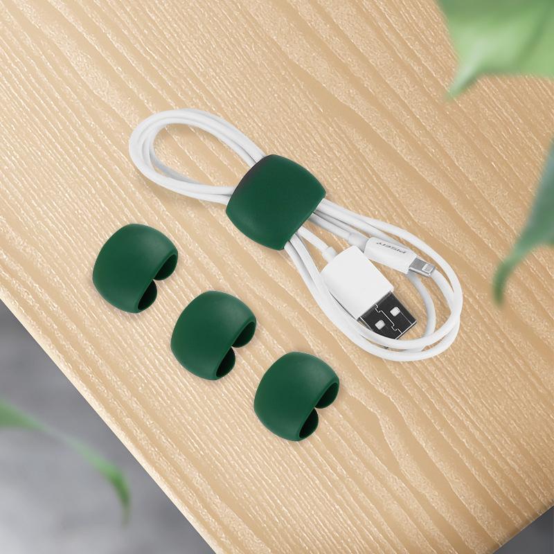 4pcs/set Data Cable Winder Earphone Cable Tie Fixing Clip USB Charger Line Cable Holder Desk Organizer Management Clips