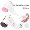 60Sheet/Roll Double Sided Nail Stamp Blotting Paper Nail Art Stamper Pattern Printing Oil Removal Tool Nail Stamp Blotting Paper