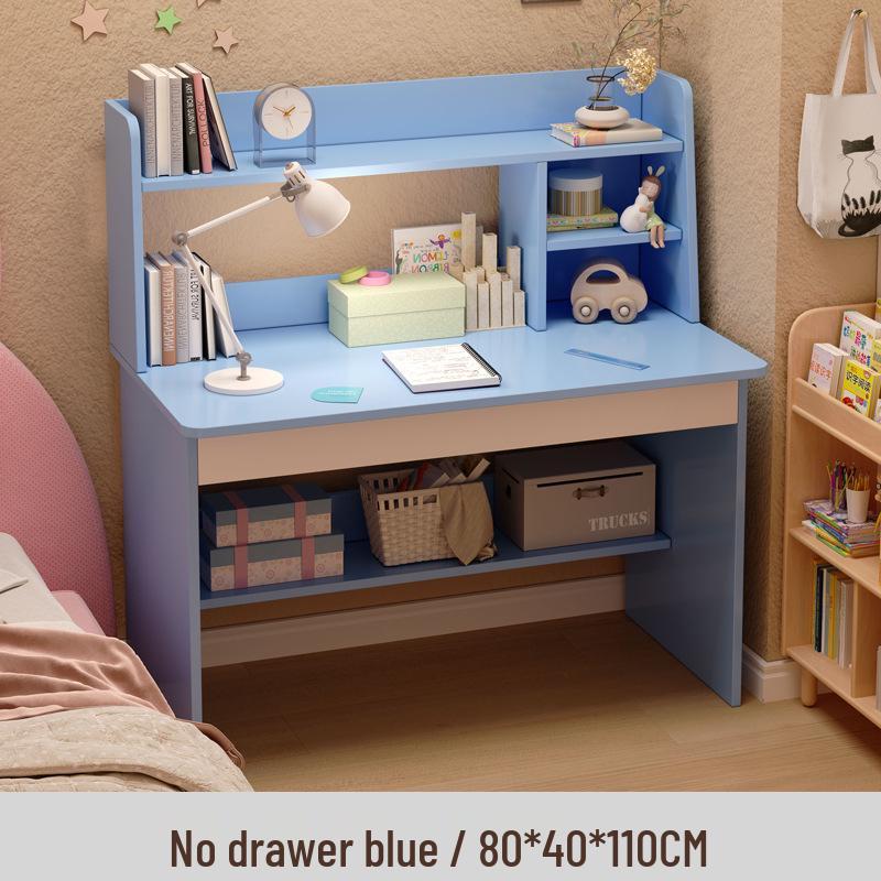 Primary School Students’ Desk & Chair Set with Integrated Bookshelf – Simple Study & Writing Computer Desk