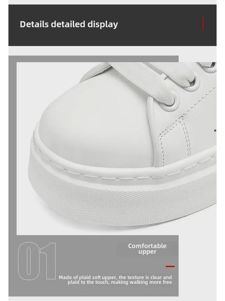 Men's 2024 Classic Summer Slip-On Sneakers: Breathable, Fashionable, Height-Enhancing, Thick-Soled White Shoes