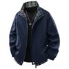 Fake Two-piece Spring and Autumn Jacket Men's New Casual Loose Solid Color Fashion Men's Versatile Collar Jacket Trench Coat