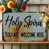 Christian Holy Spirit Welcome Metal Sign Vintage Wall Art Religious Decor Tin
