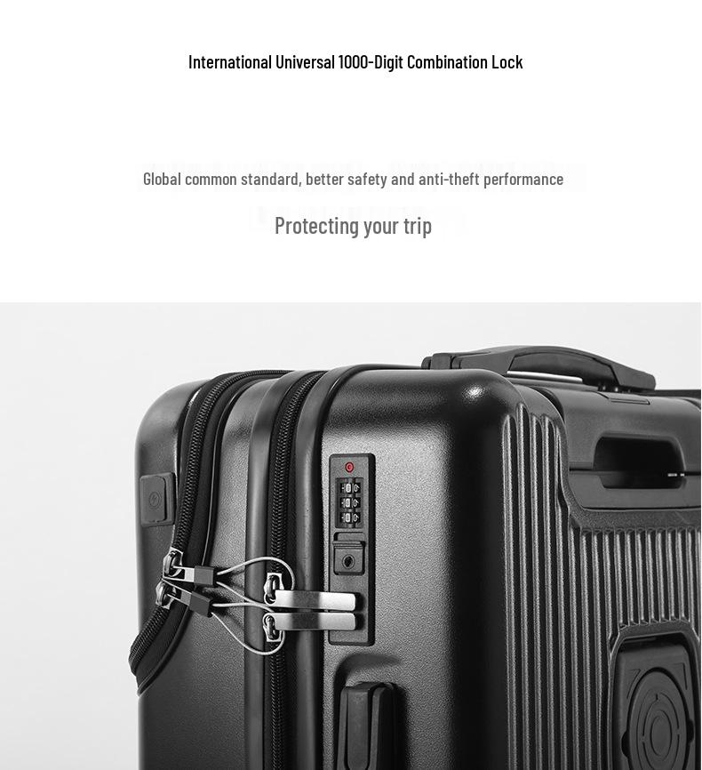 Women's 20-Inch Lightweight Carry-On Trolley with Cup Holder, Also Suitable for Men and Students