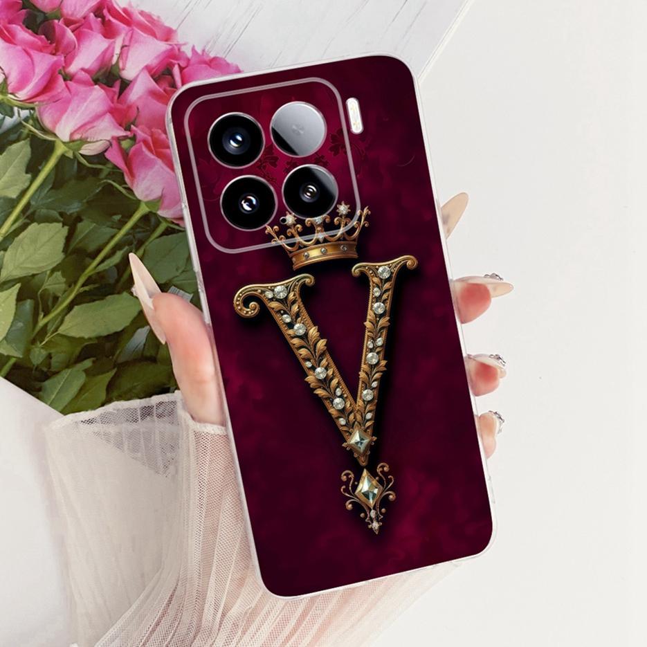 For Xiaomi Mi 15 Pro Case Luxury Crown Letters Cover Clear Silicone Soft Slim Phone Case For Xiaomi 15 Pro Mi15 Pro Fundas Coque