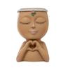1pc Figura Vaso di fiori Donne Faccia Statua Vaso Fioriera Ornamenti per interni ed esterni Decorazioni per la casa Giardino Patio (4,7*7,3*3,4 pollici)