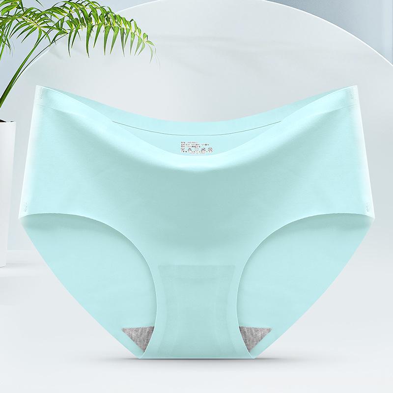 Women's Mid-Waist Ice Silk Seamless Thong Panty