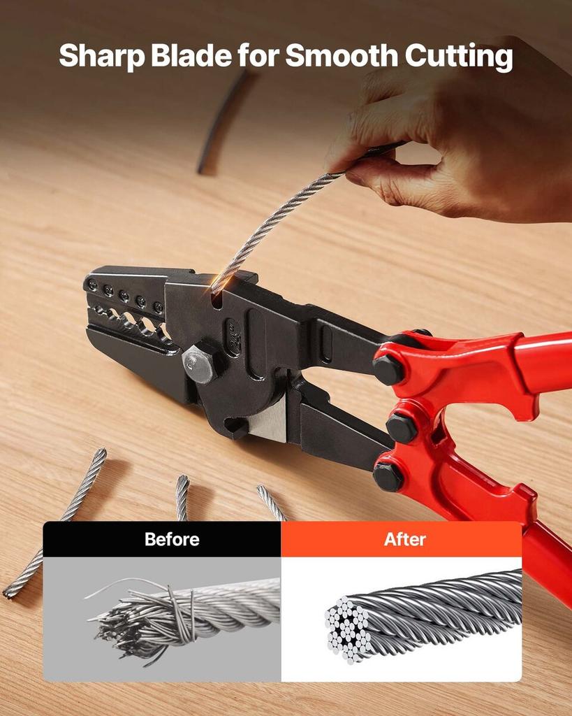 24 Inch Hand Swager Crimper 5 Cavity 1/16 to 3/16inch Swaging Tool for Copper Aluminum Oval Sleeves and Stop Sleeves Wire Rope Crimping Tool Propress