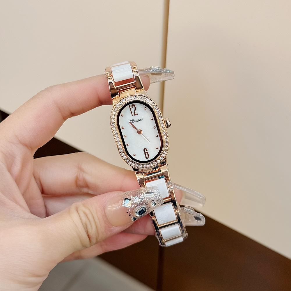Watch Light Luxury Niche Sense Women'S Simple Women'S Watch With Diamond Oval Small Plate Women'S Watch