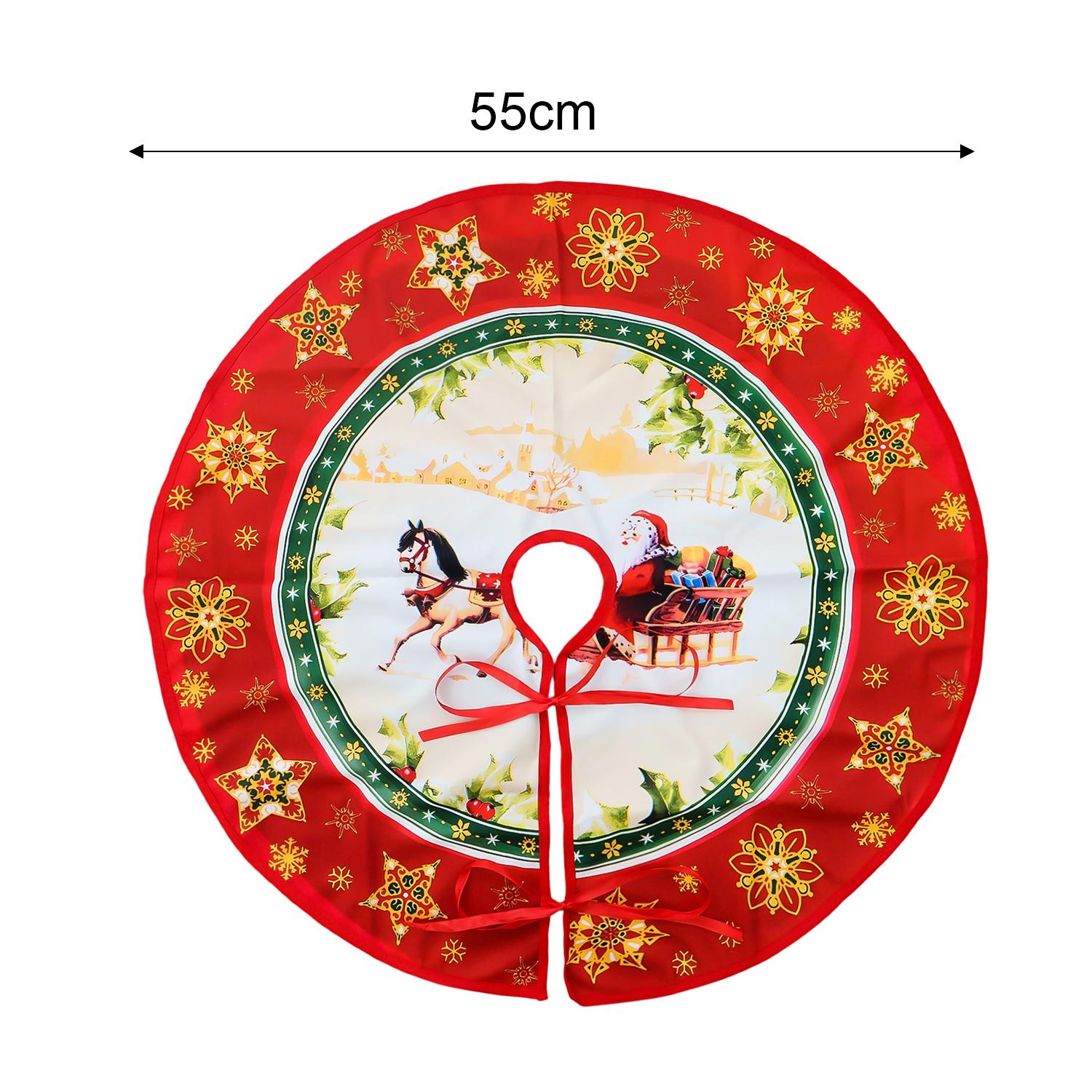 

75/55CM Santa Claus Snowflake Xmas Trees Skirt Christmas Tree Foot Cover New Year Party Decoration for Home Xmas Carpet Base Mat