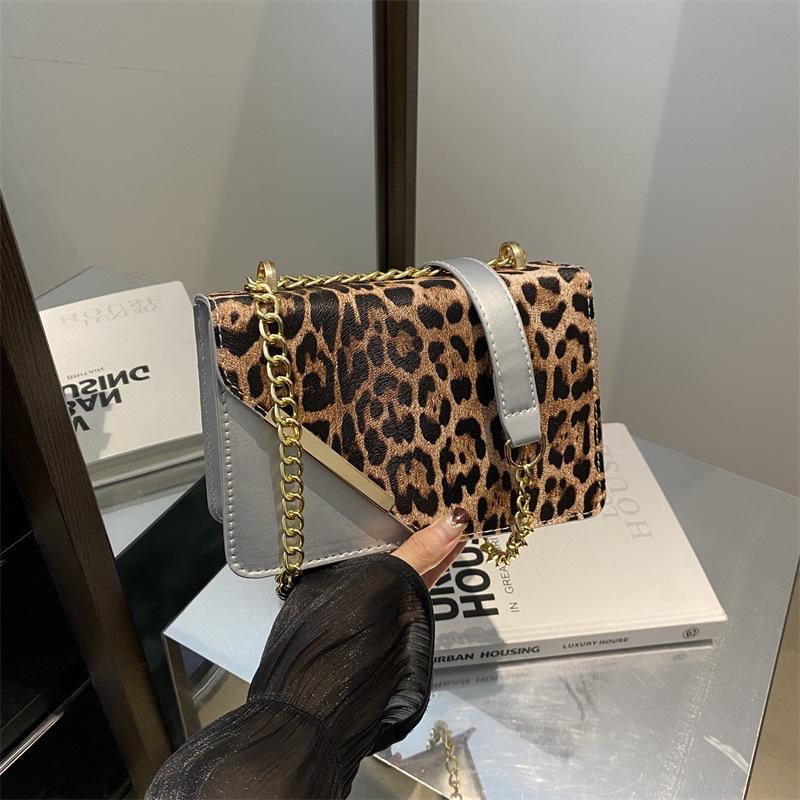 Leopard print fashion chain small bag women's 2025 new small square bag