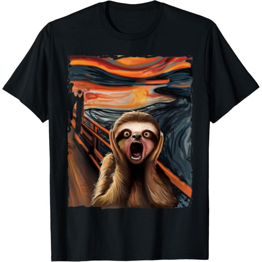 

Expressionist Scream Sloth Lovers Sloth Scream Parody Art T-Shirt XXXXXL чорний