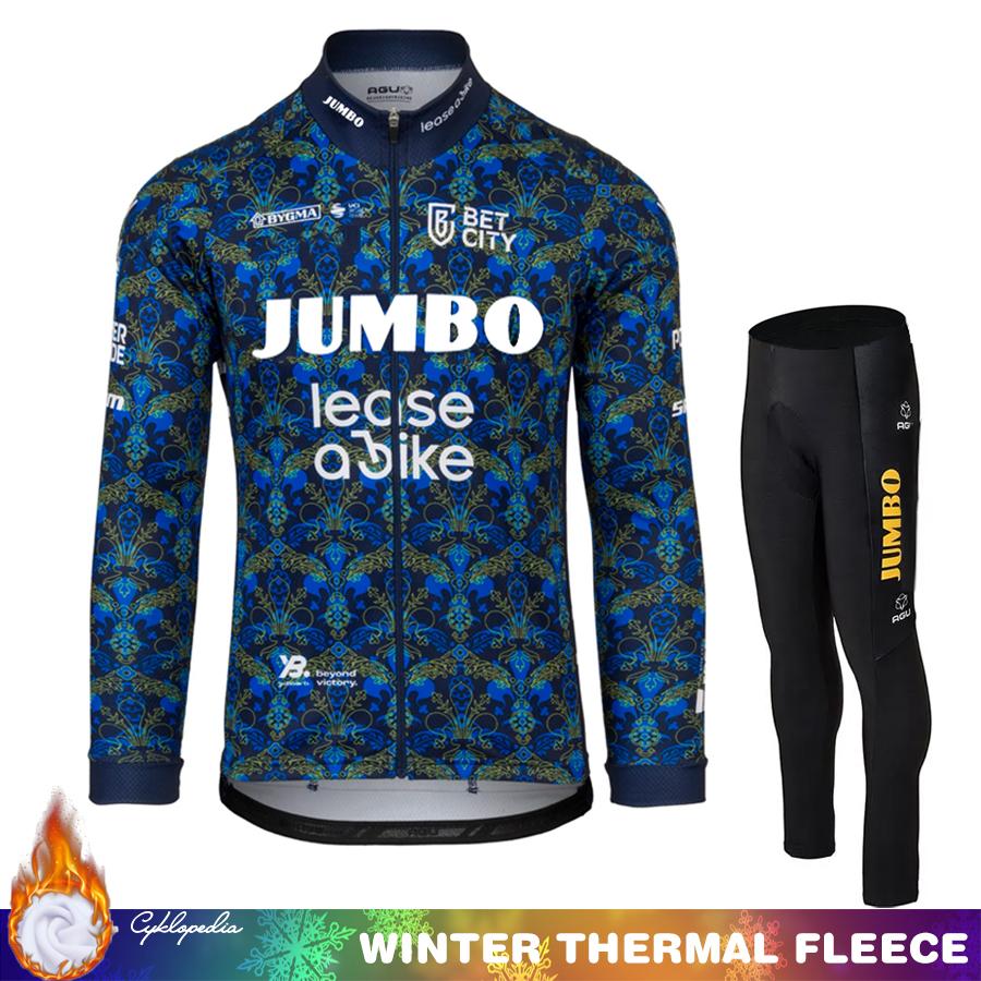 Herrcykelkläder Vinter Termisk Fleece Cykelbyxor JUMBO Man Set Tröja Kläder Cykeldräkt Herroutfit 2026 Byxor Cykel