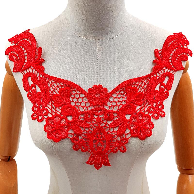 Woman's Clothing DIY Sewing Accessories Beautiful White Lace Collar Mesh Fabric Floral Embroidery Collar