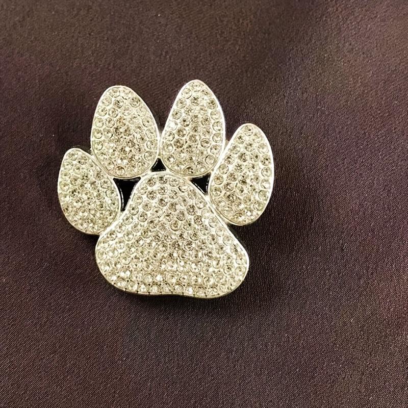 [Vintage Dog Paw Brooch] ESSHPULE Vintage Baroque Style Rhinestone Dog Paw Brooch Pin | Cute Paw Design with Sparkling Accents, Zinc Alloy, Perfect Fo
